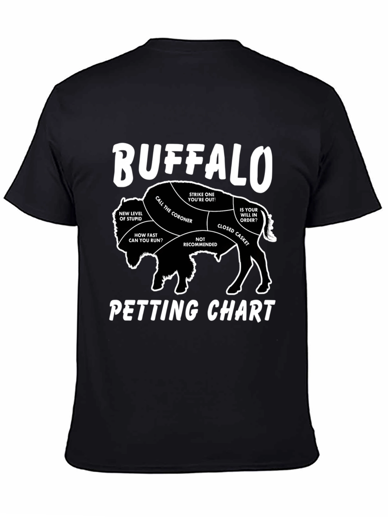 Buffalo Petting Chart Novelty T-Shirt