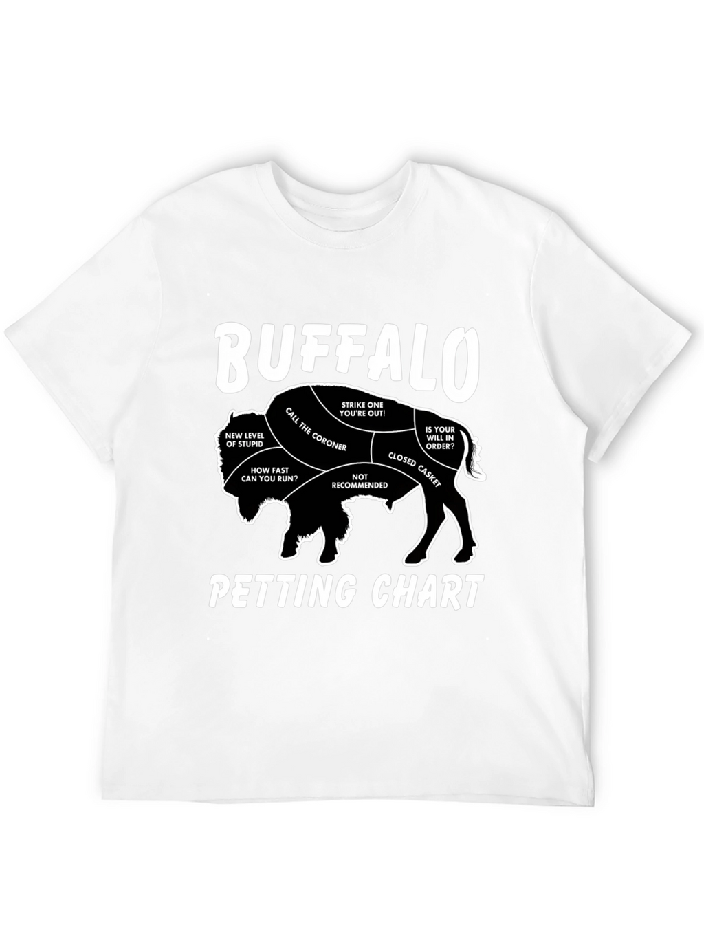 Buffalo Petting Chart Novelty T-Shirt
