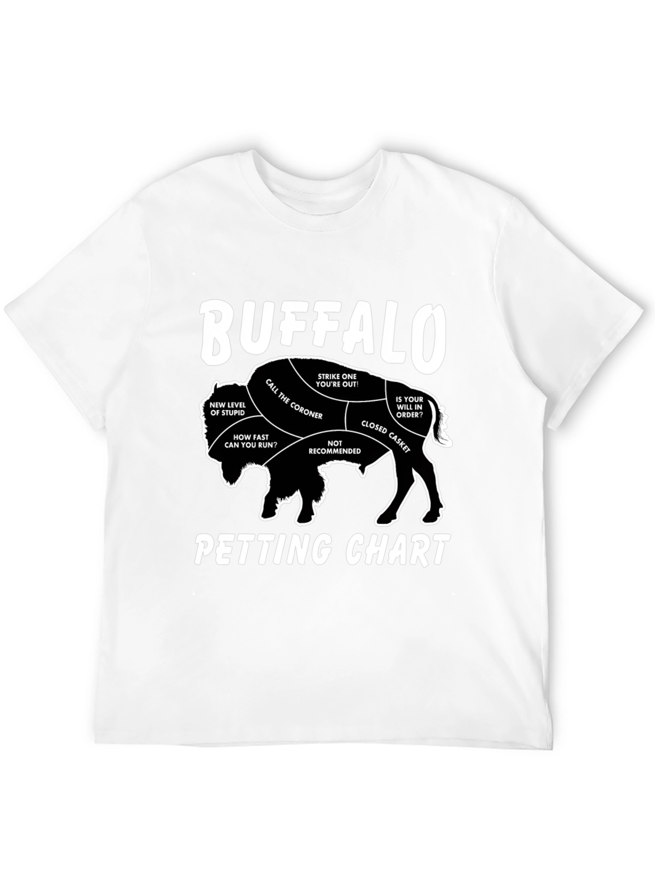 Buffalo Petting Chart Novelty T-Shirt