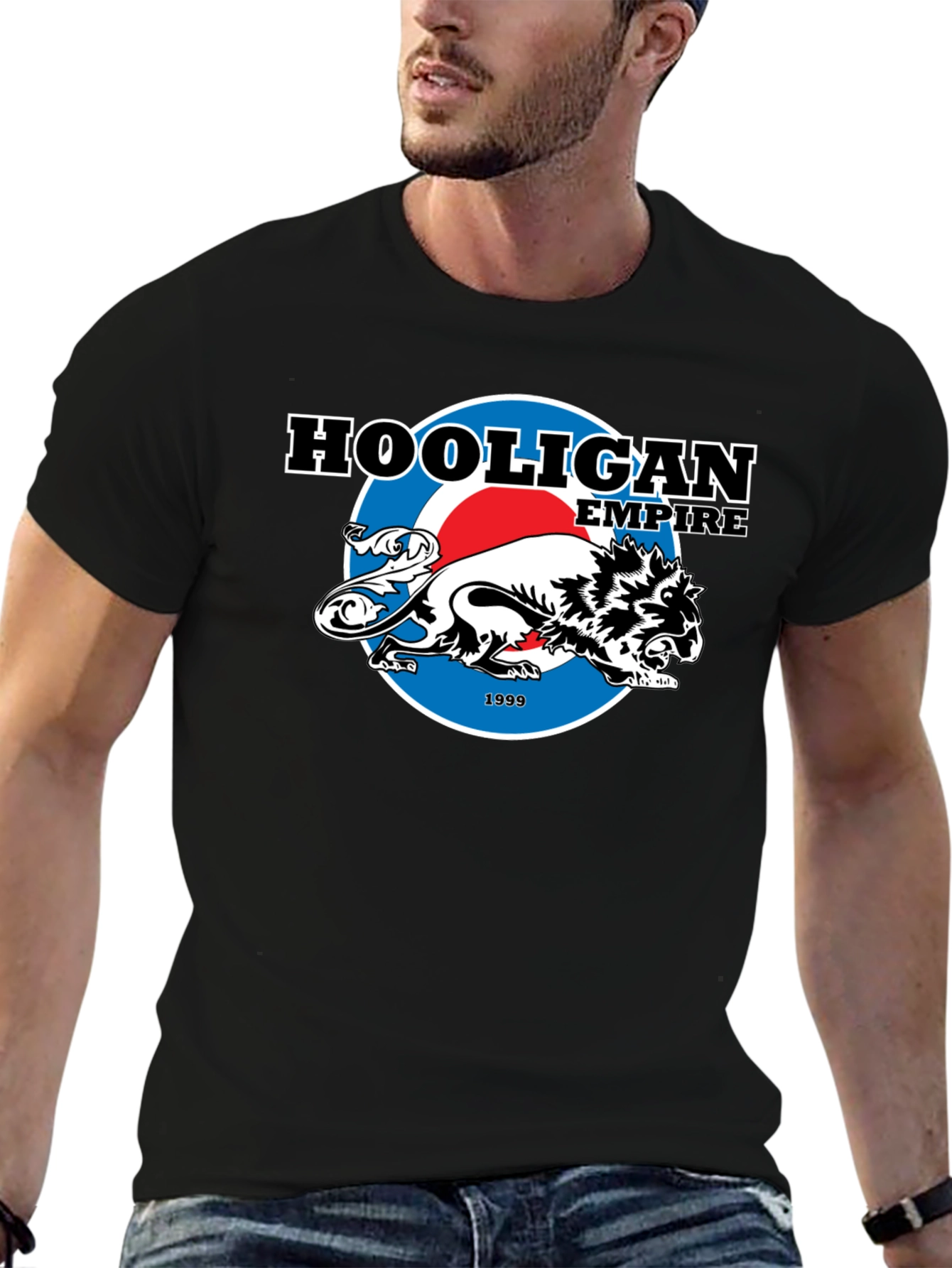Hooligan Empire Lion Graphic Tee - Black Cotton T-Shirt