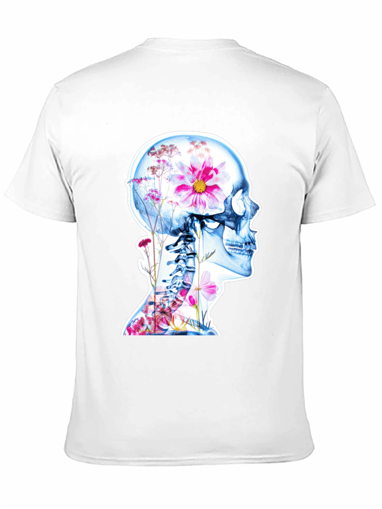 Floral Skeleton Graphic Tee - Unique Design