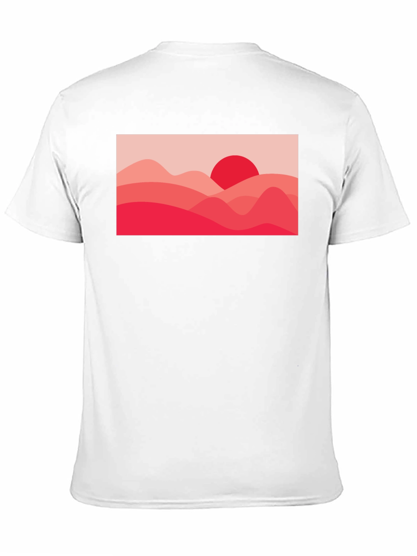 Red Landscape Graphic Tee - Modern Art T-Shirt