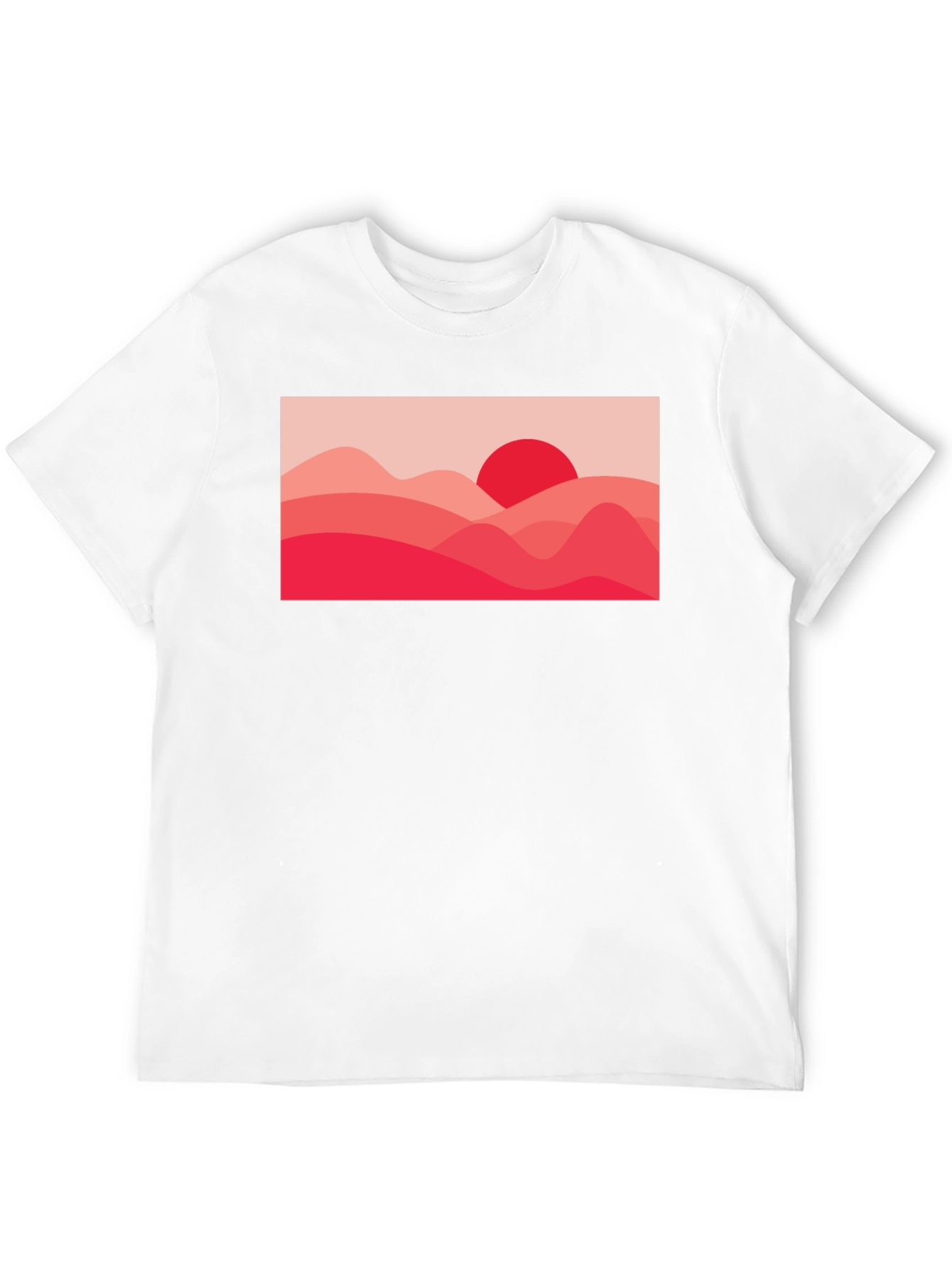 Red Landscape Graphic Tee - Modern Art T-Shirt