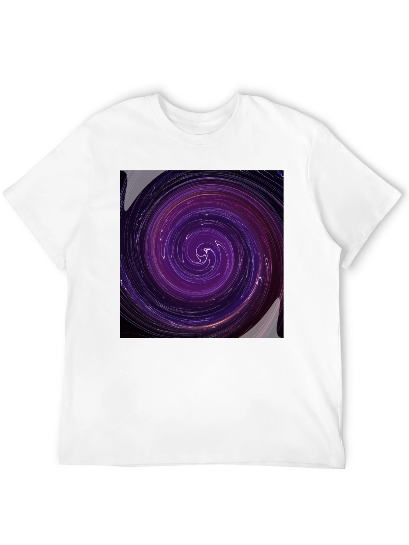 Cosmic Vortex Graphic Tee - Black Cotton Blend