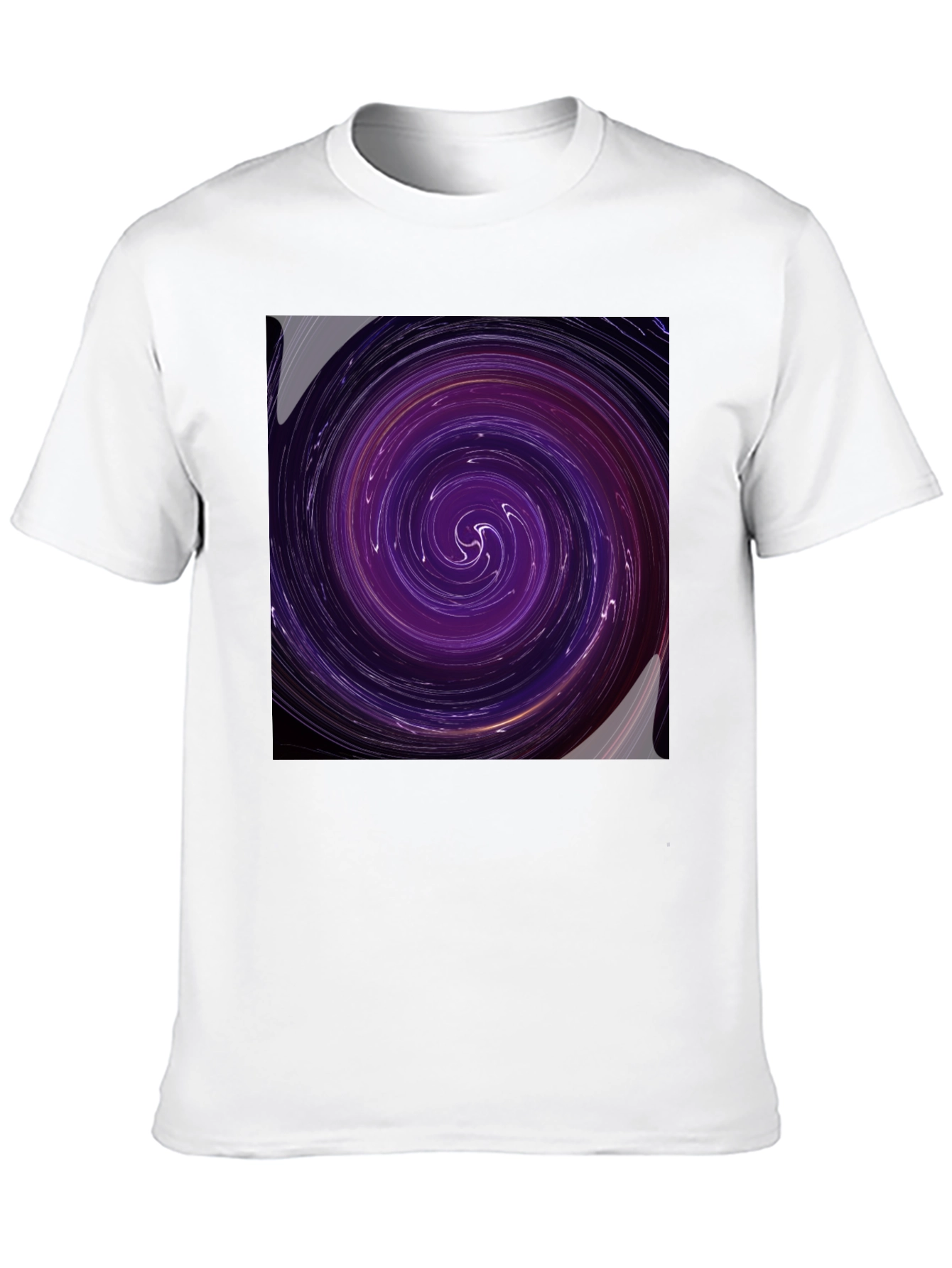 Cosmic Vortex Graphic Tee - Black Cotton Blend