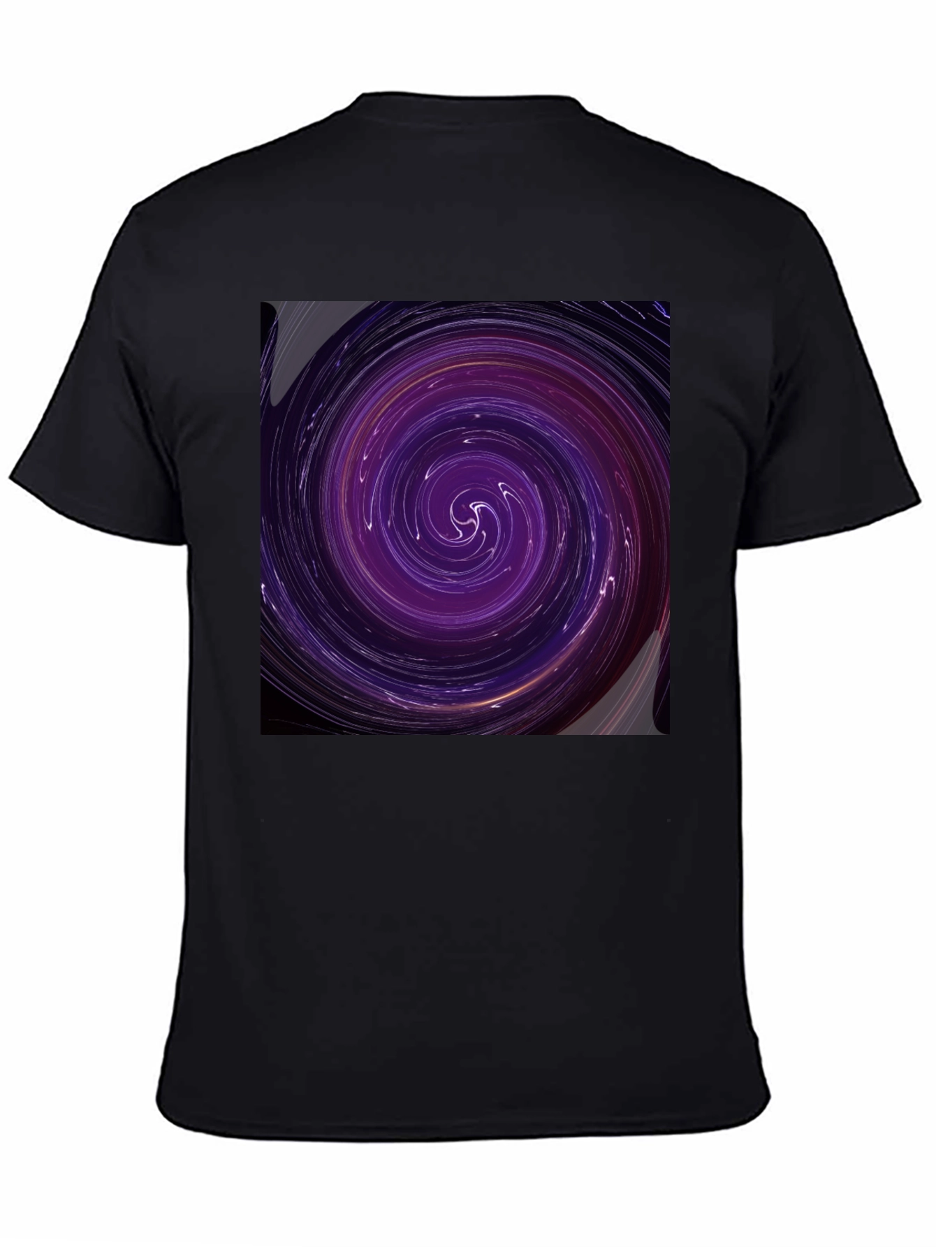 Cosmic Vortex Graphic Tee - Black Cotton Blend
