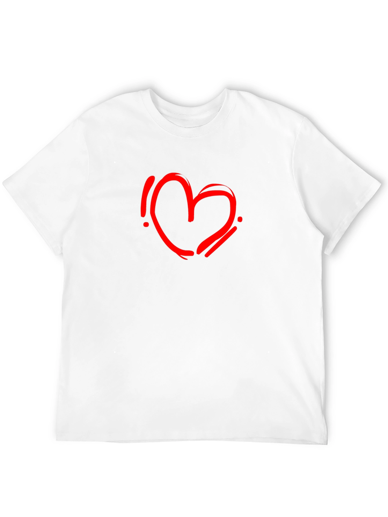 Black T-Shirt with Red Heart Graphic