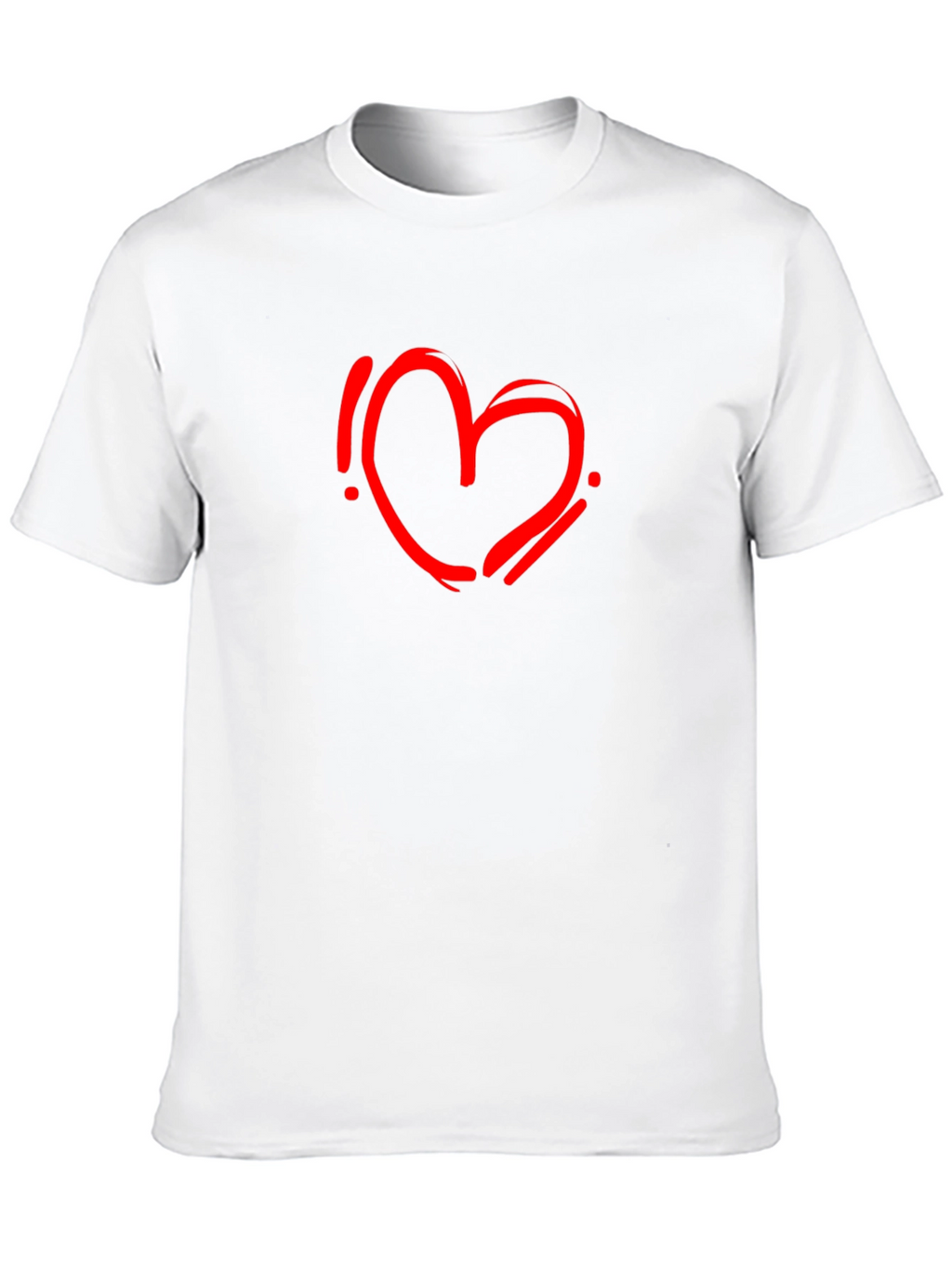 Black T-Shirt with Red Heart Graphic