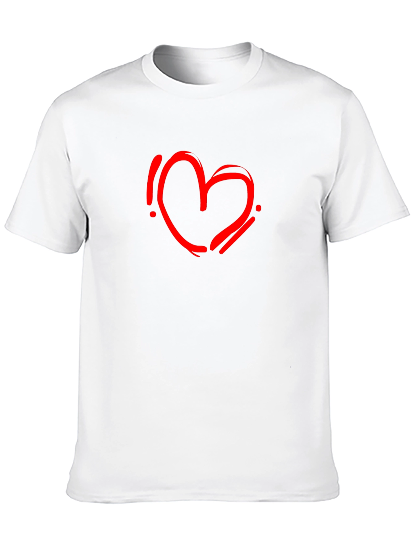 Black T-Shirt with Red Heart Graphic
