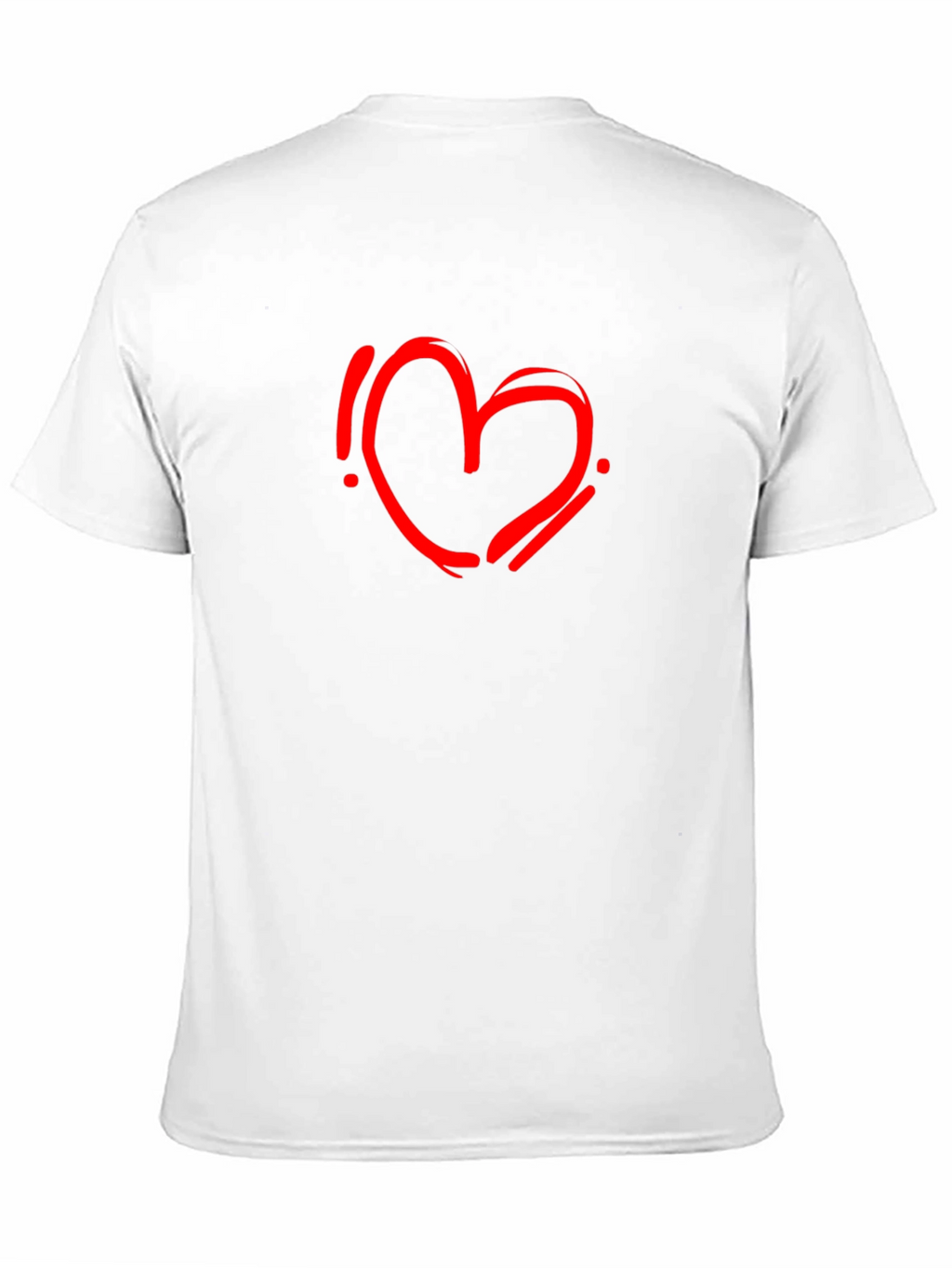 Black T-Shirt with Red Heart Graphic