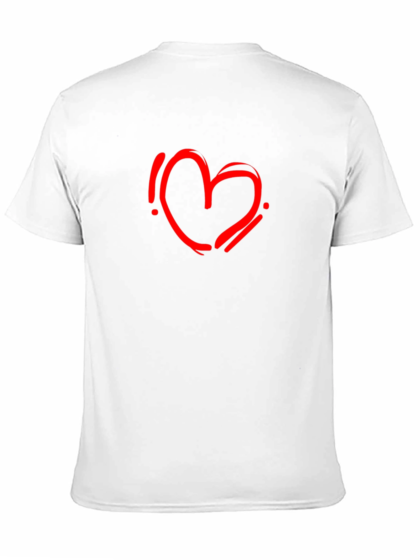 Black T-Shirt with Red Heart Graphic