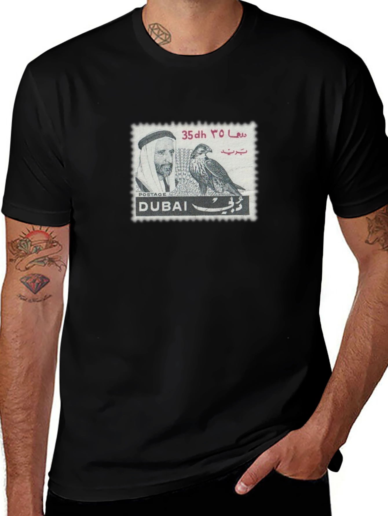 Dubai Postage Stamp Graphic T-Shirt