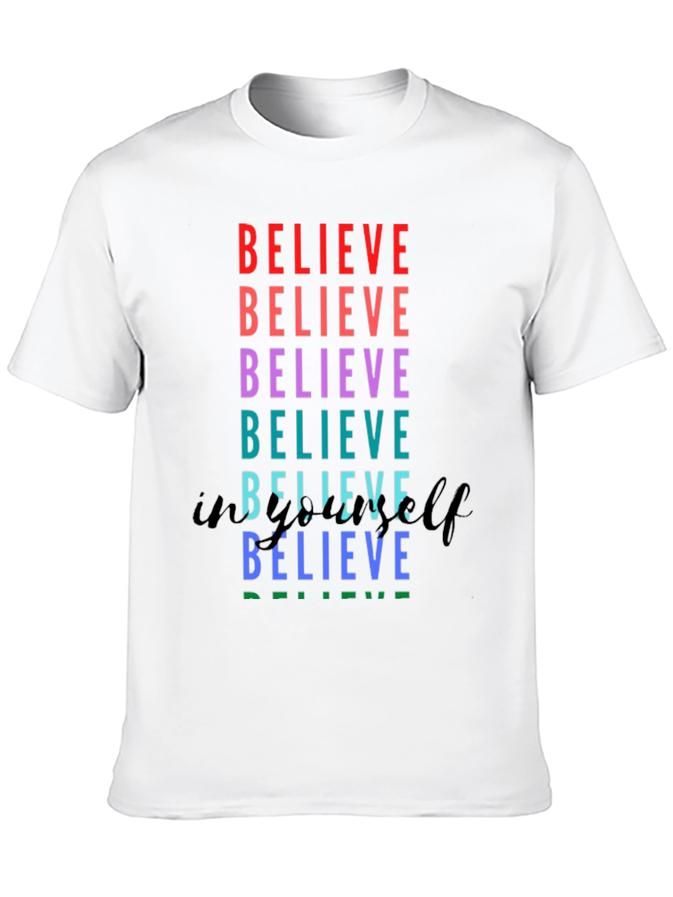 Believe Rainbow Graphic Tee - Unisex Black T-Shirt