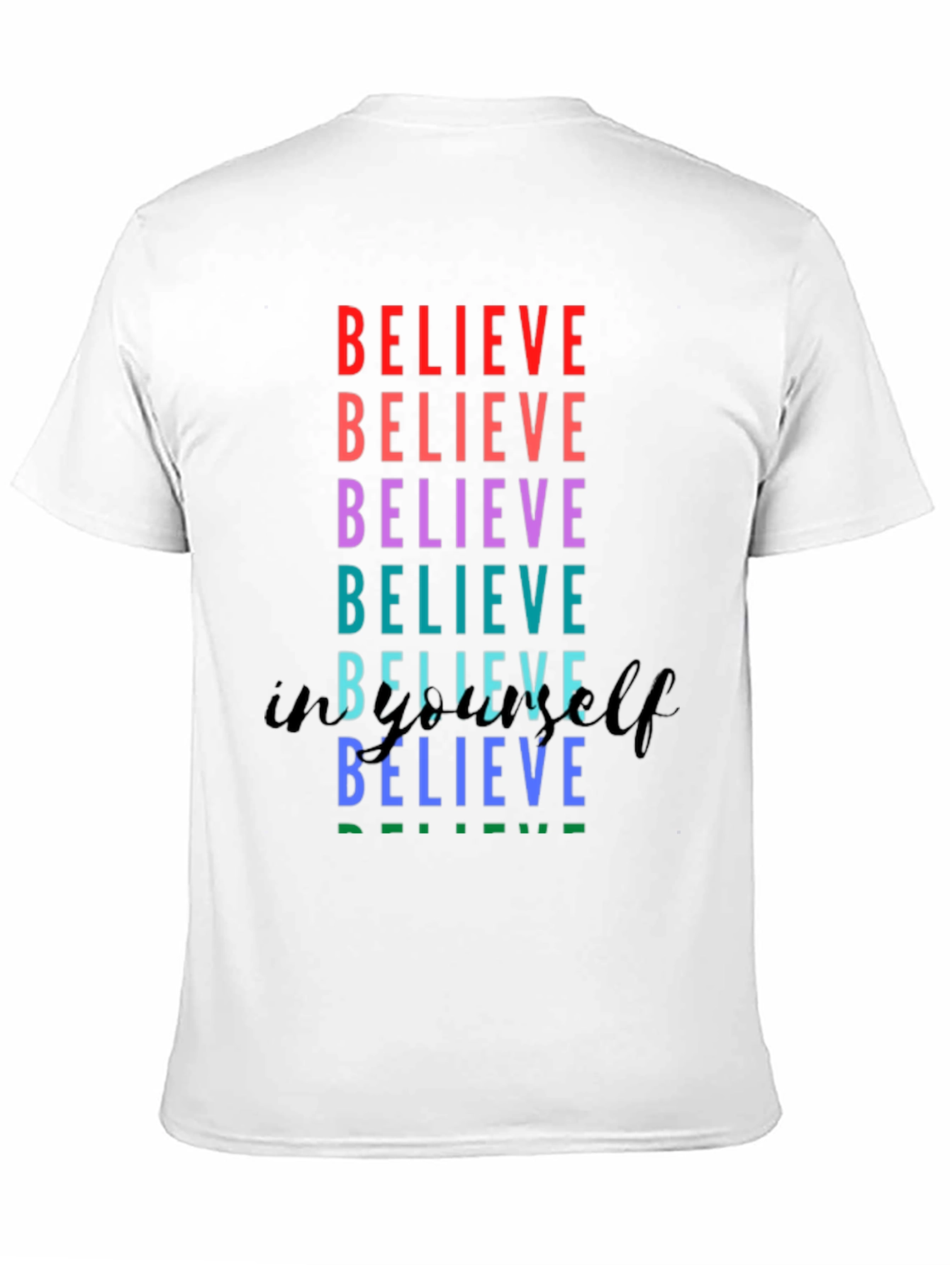Believe Rainbow Graphic Tee - Unisex Black T-Shirt