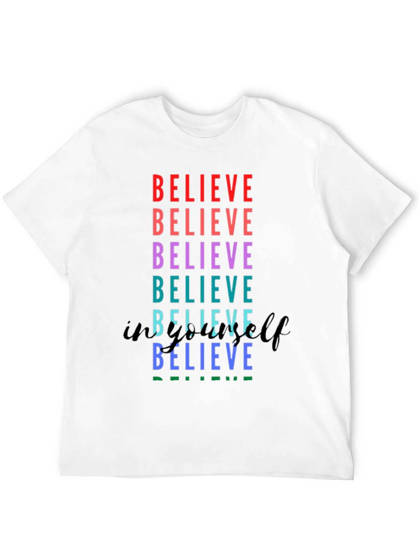 Believe Rainbow Graphic Tee - Unisex Black T-Shirt