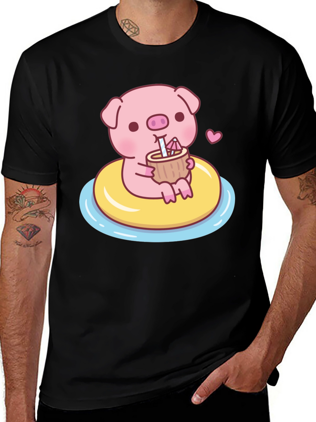 Cute Pig T-Shirt - Summer Float Fun
