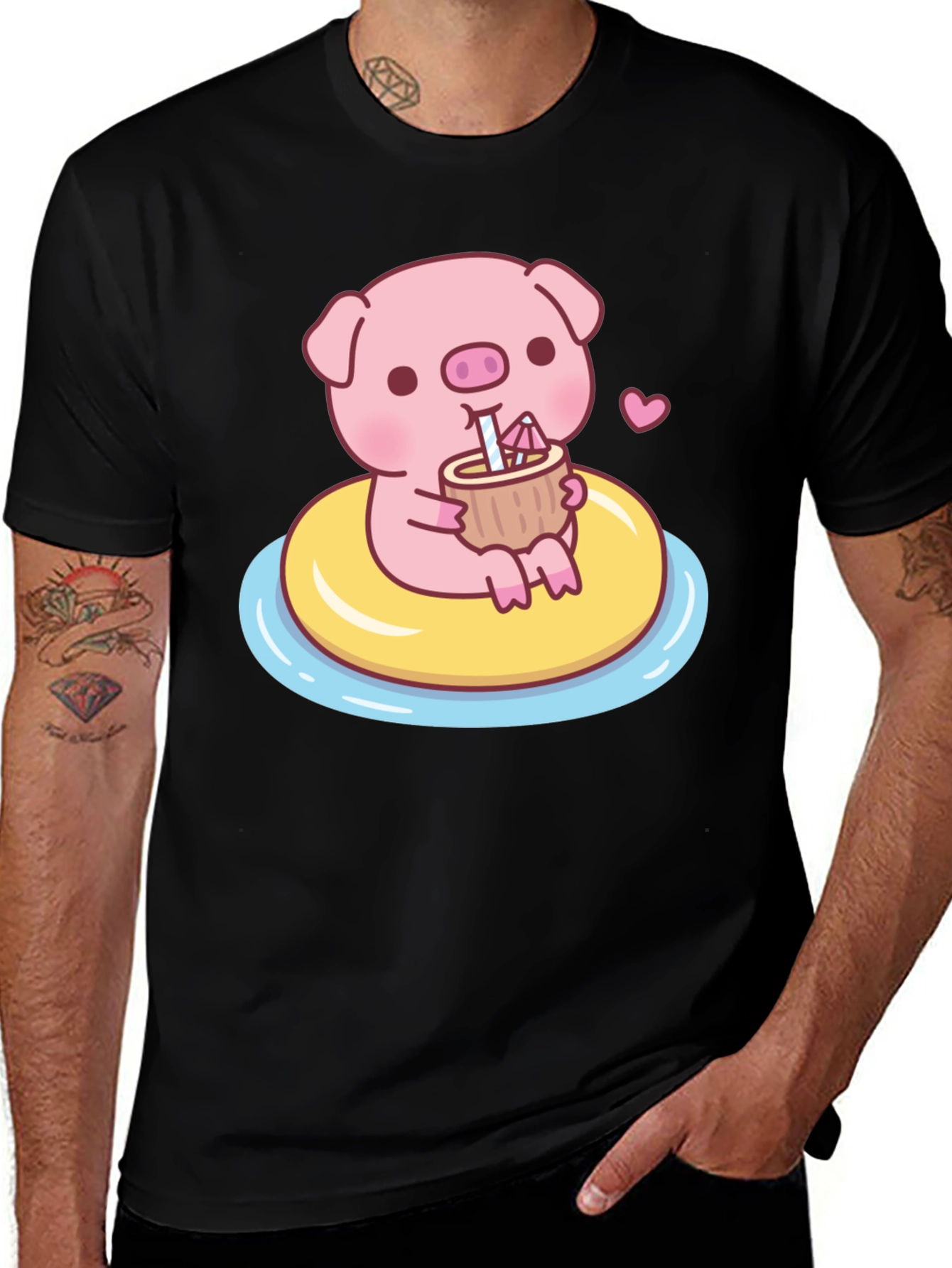 Cute Pig T-Shirt - Summer Float Fun