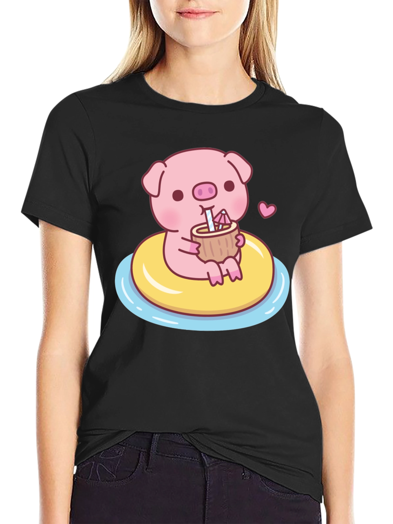 Cute Pig T-Shirt - Summer Float Fun