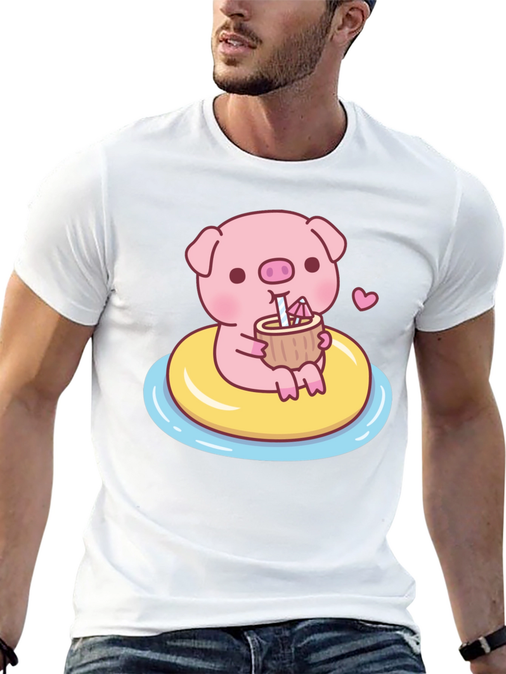 Cute Pig T-Shirt - Summer Float Fun