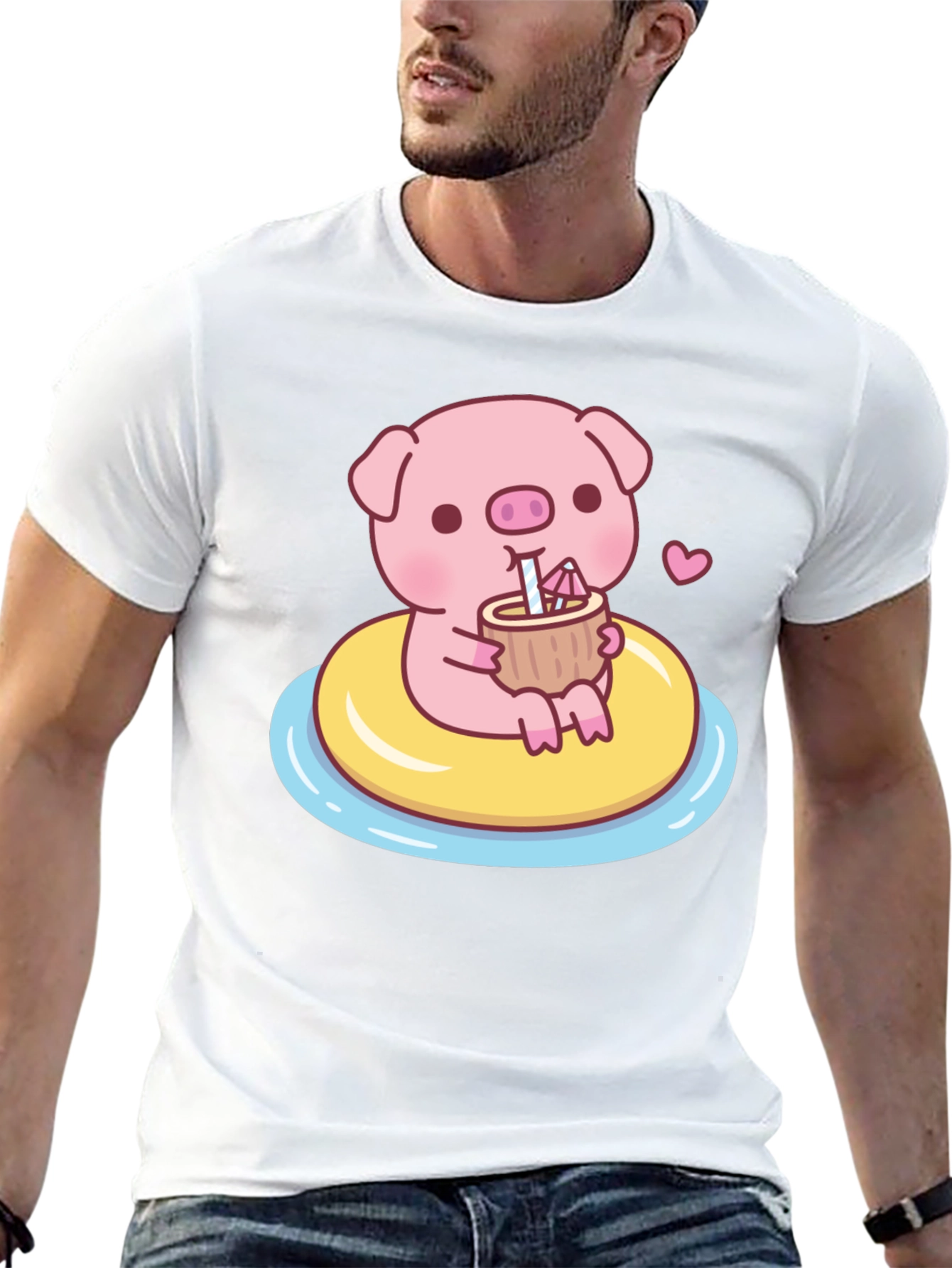 Cute Pig T-Shirt - Summer Float Fun