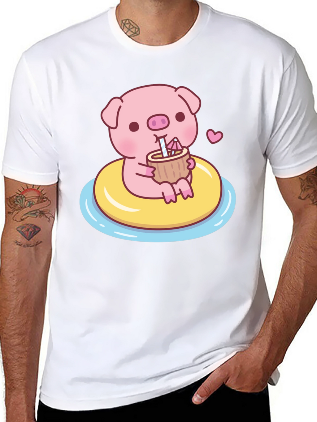 Cute Pig T-Shirt - Summer Float Fun