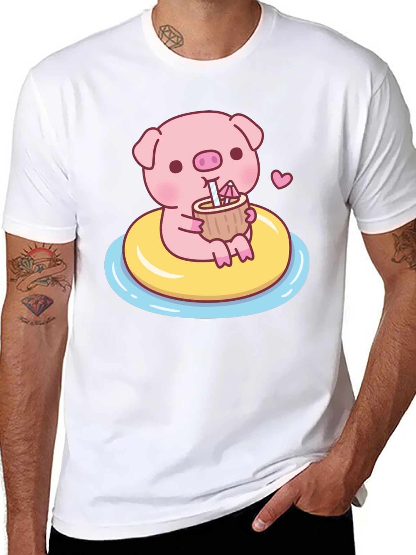 Cute Pig T-Shirt - Summer Float Fun