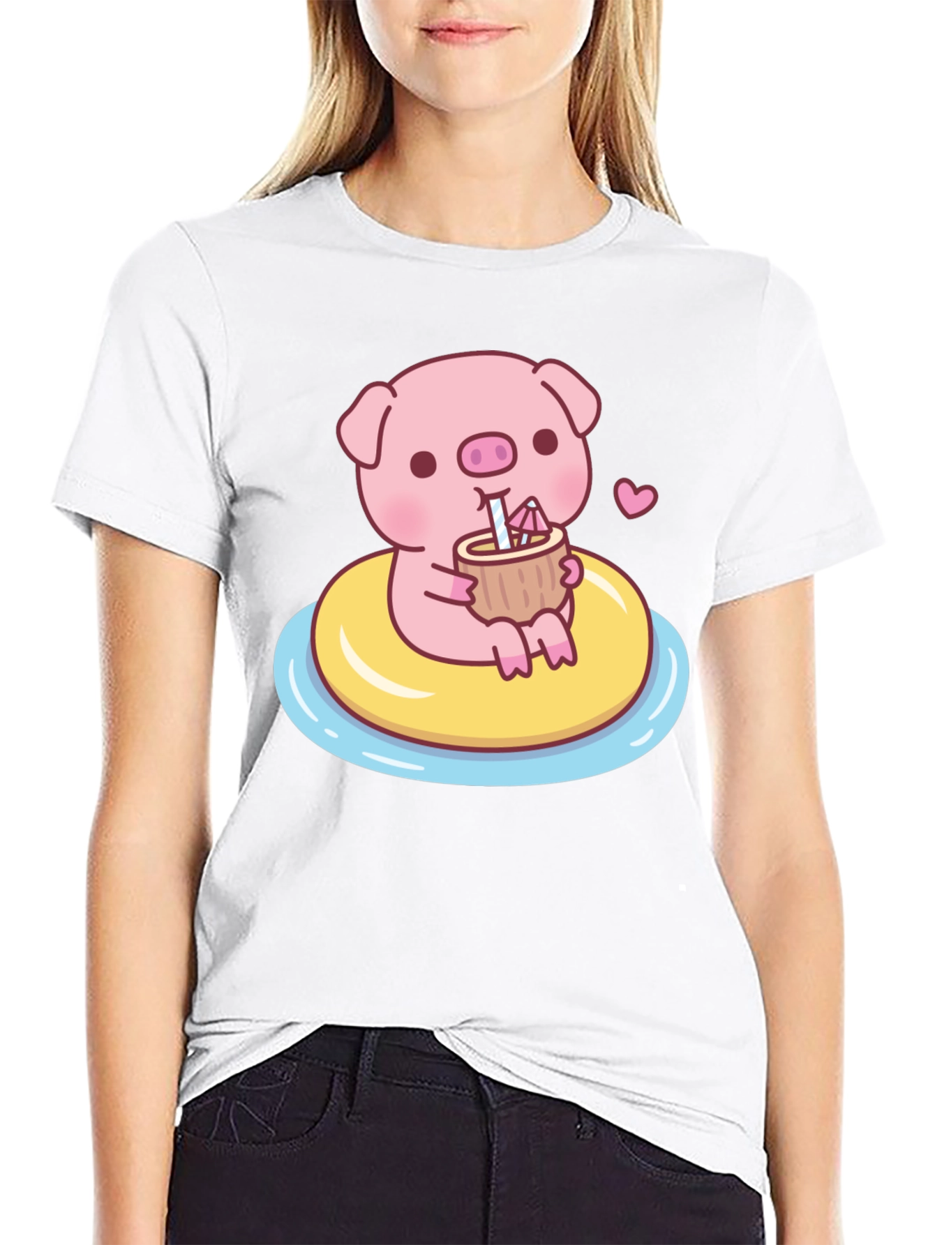 Cute Pig T-Shirt - Summer Float Fun
