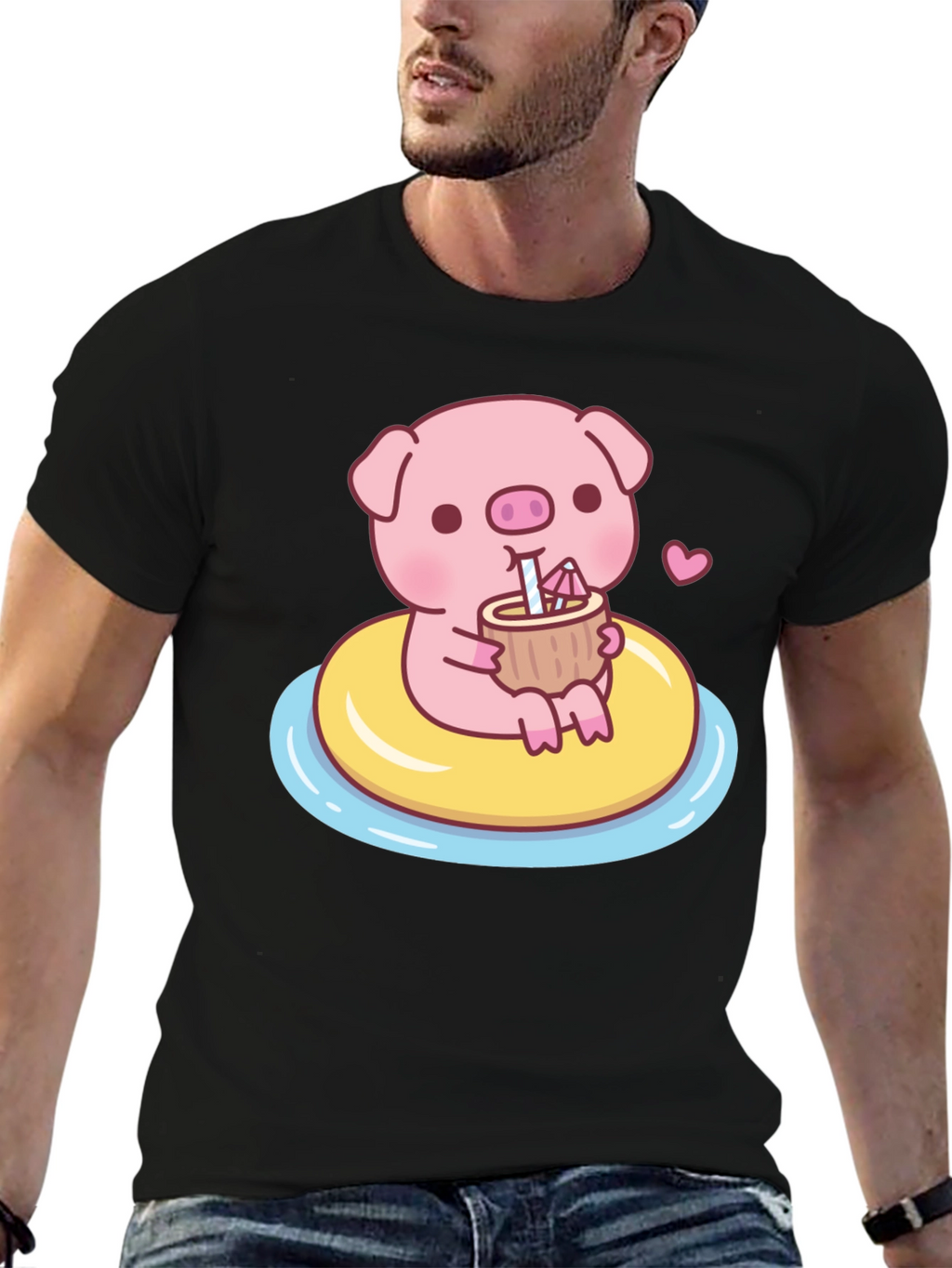 Cute Pig T-Shirt - Summer Float Fun
