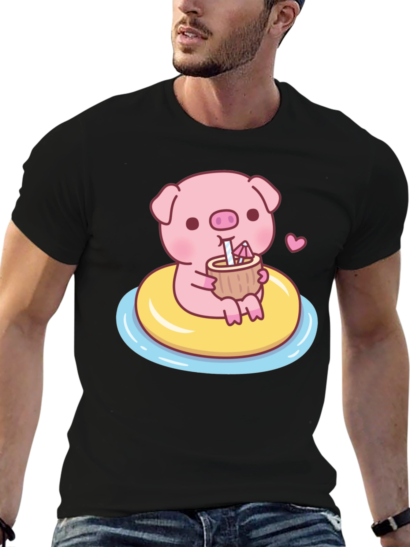 Cute Pig T-Shirt - Summer Float Fun