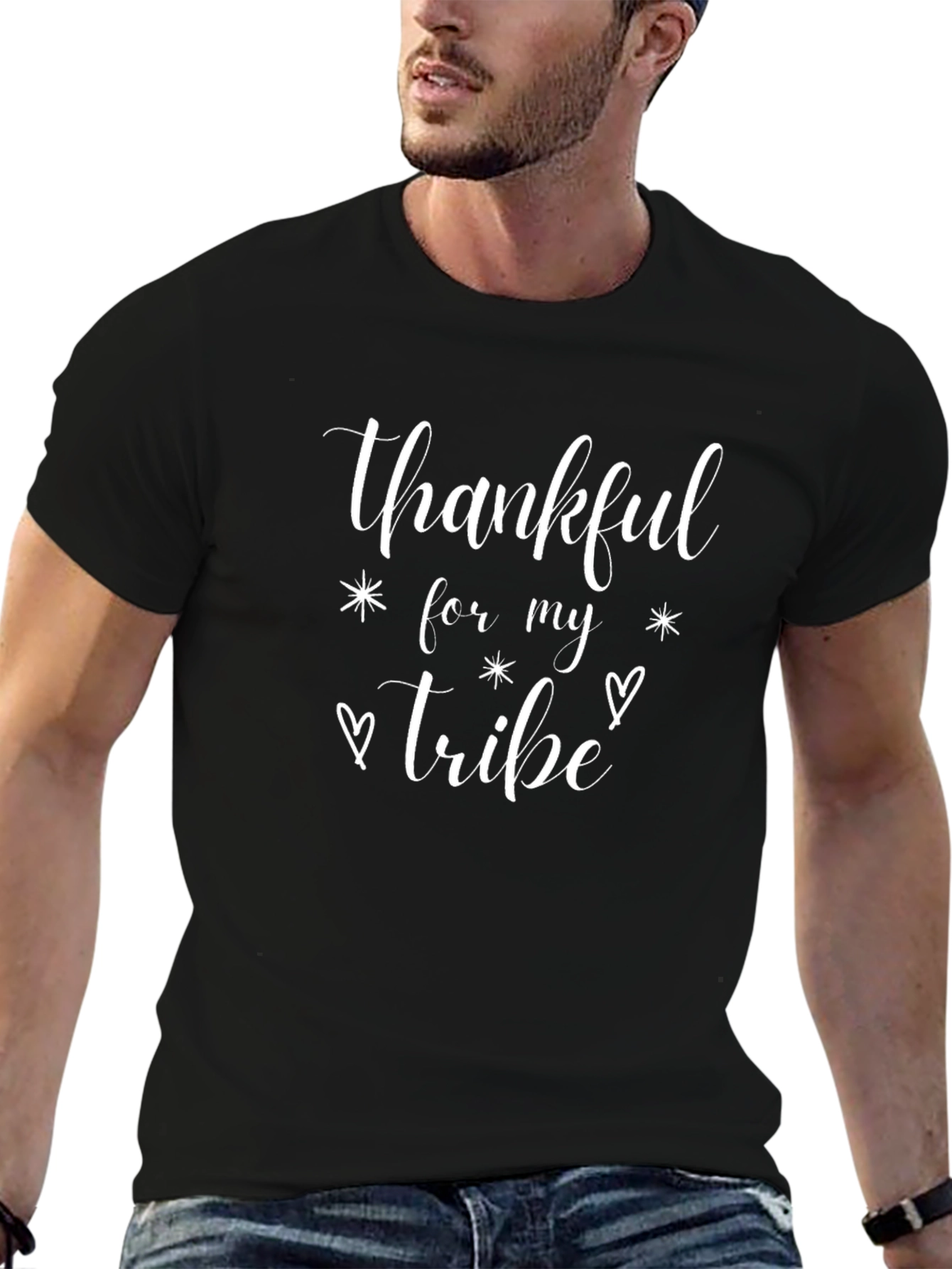 Thankful For My Tribe Black T-Shirt