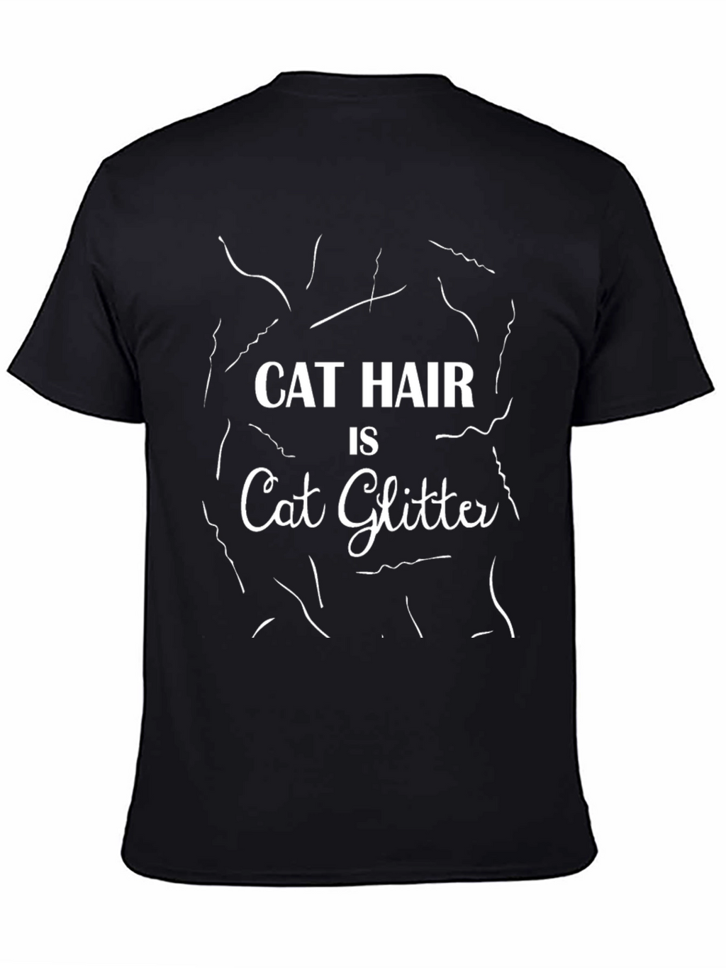 Cat Hair is Cat Glitter Black T-Shirt