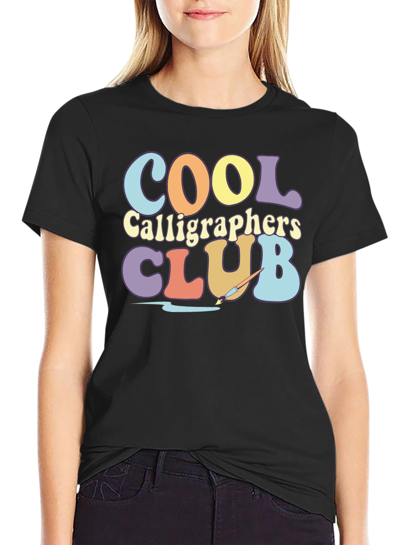 Cool Calligraphers Club Graphic Tee - Retro Design