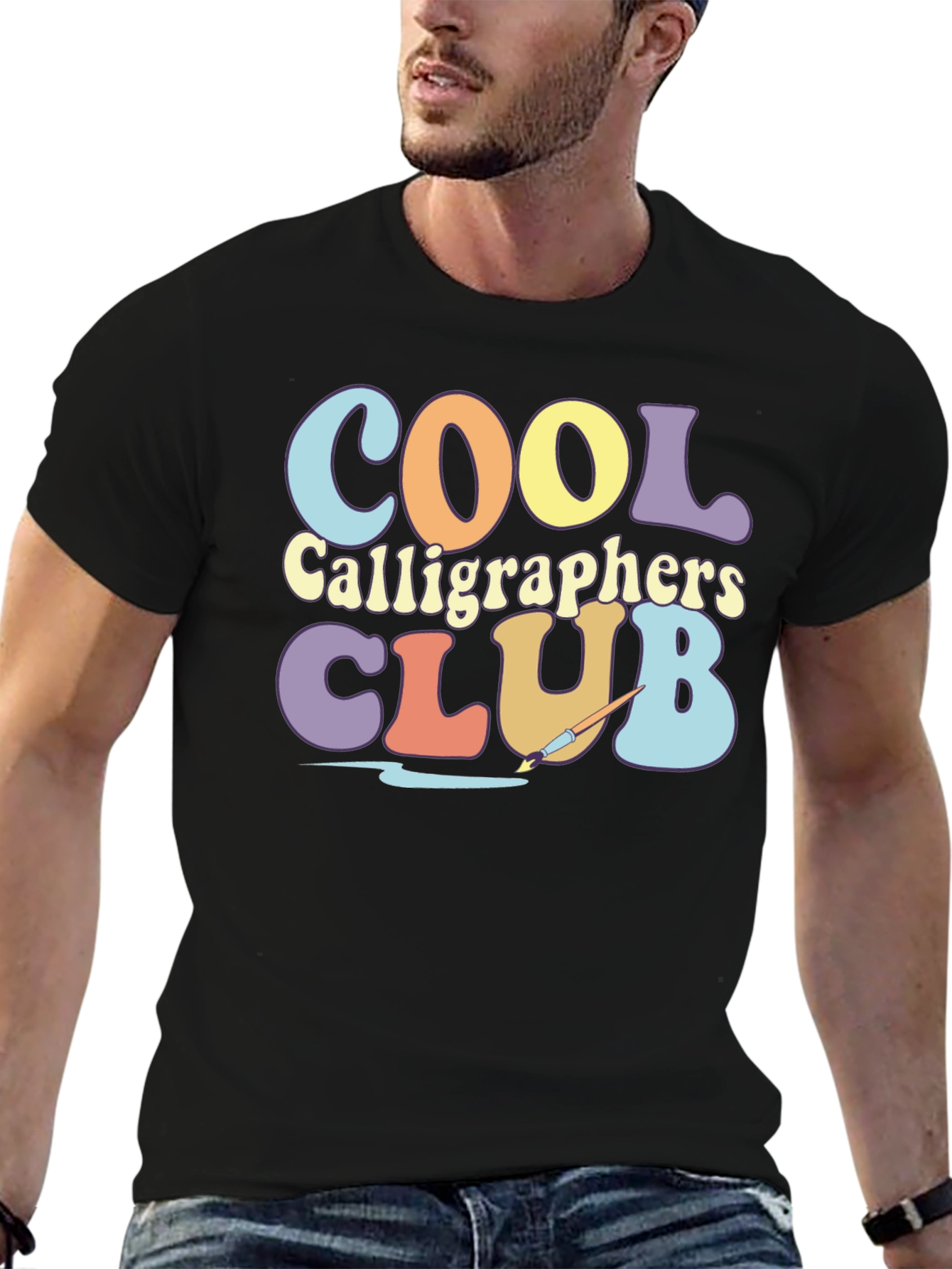 Cool Calligraphers Club Graphic Tee - Retro Design