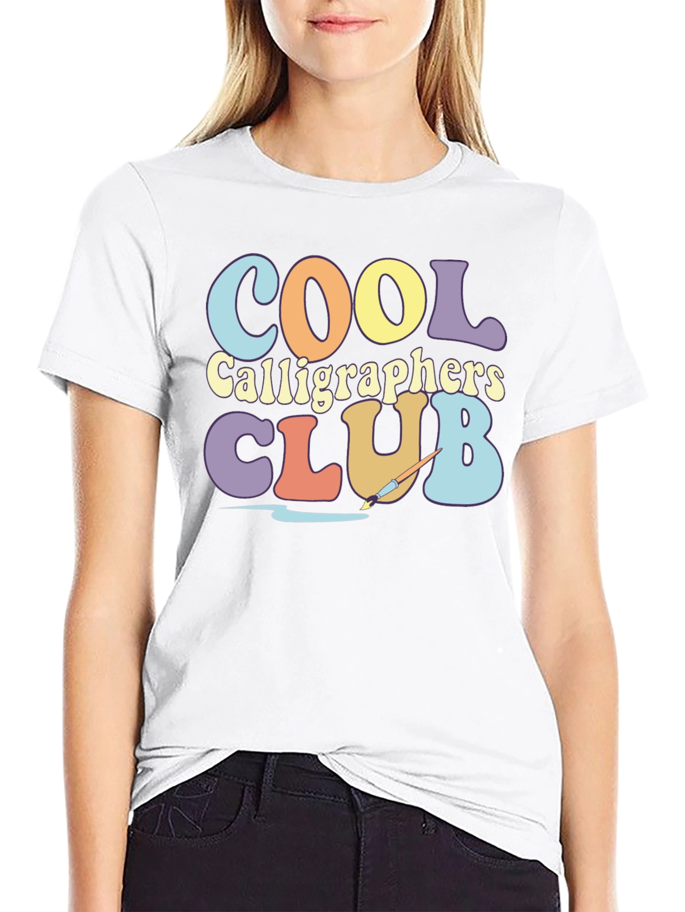 Cool Calligraphers Club Graphic Tee - Retro Design