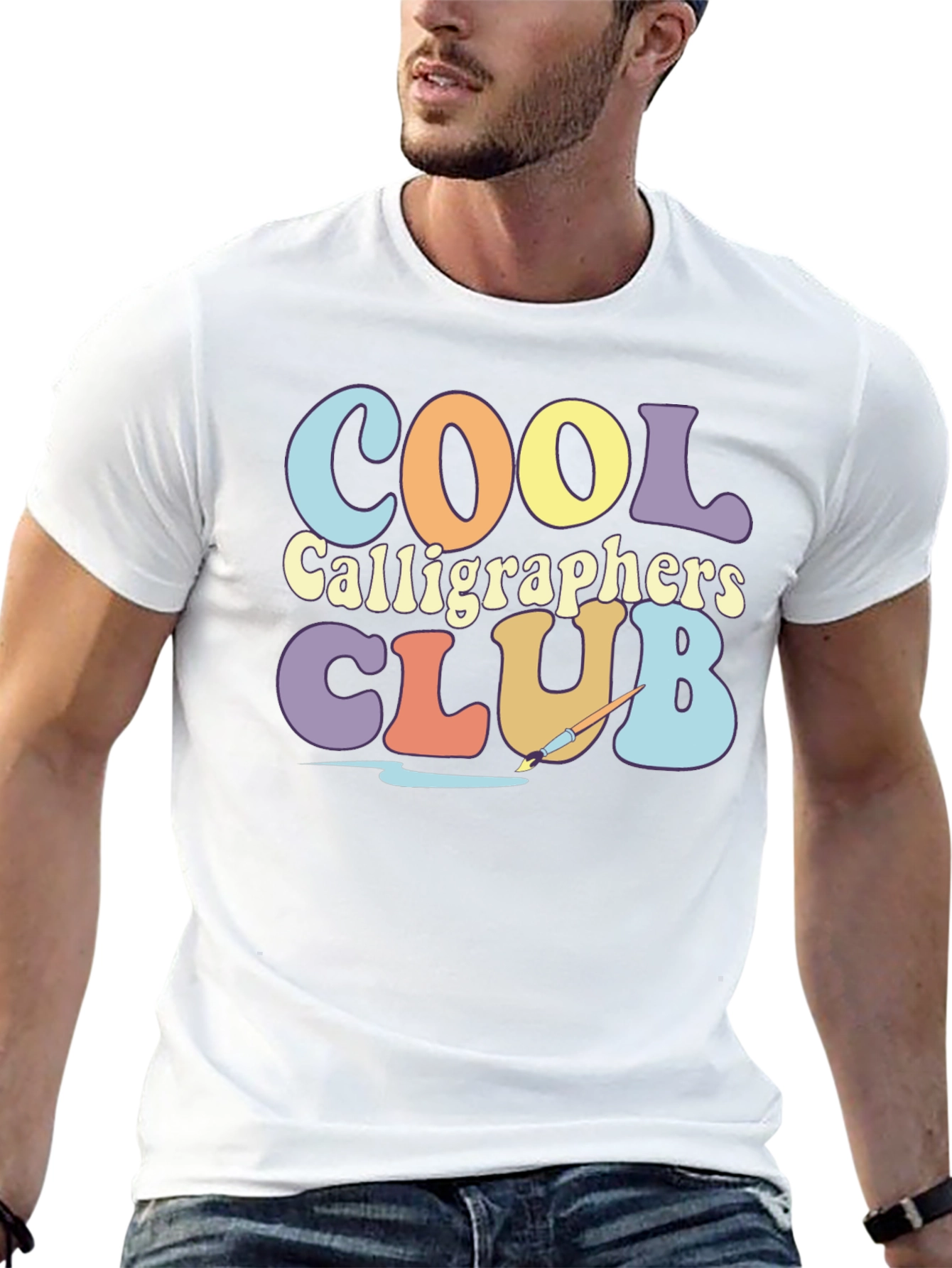 Cool Calligraphers Club Graphic Tee - Retro Design