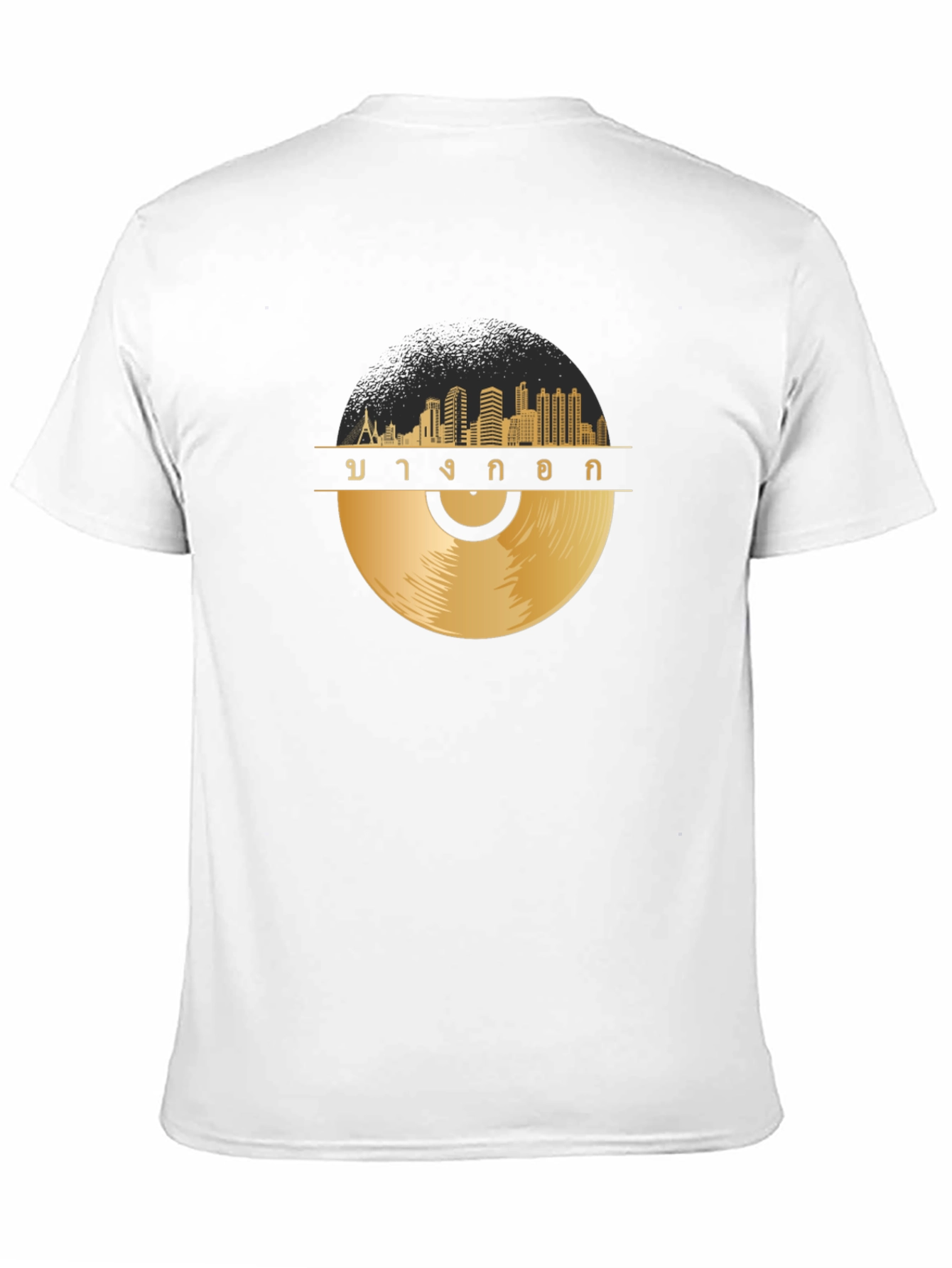 Bangkok Skyline Vinyl Record Graphic T-Shirt