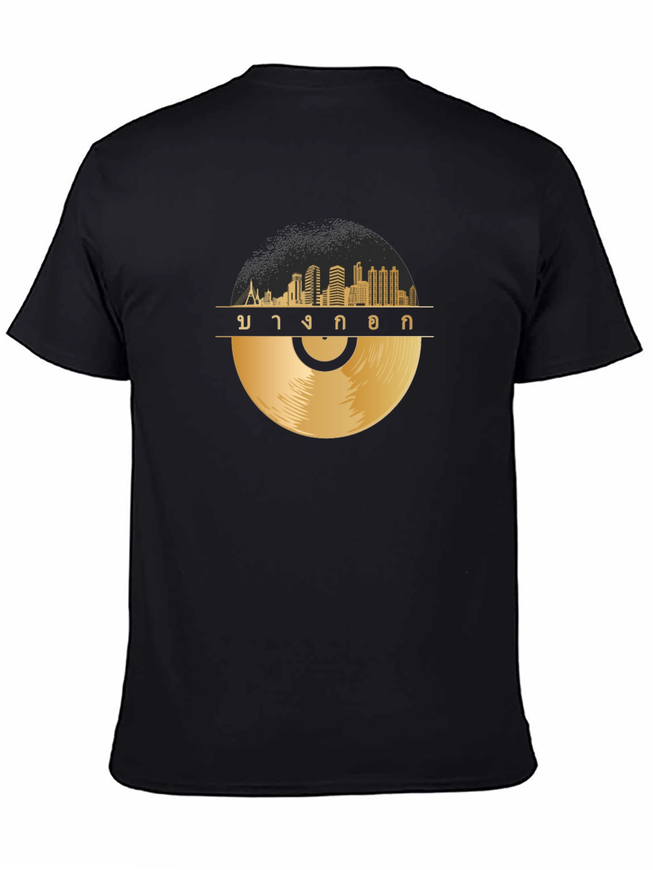 Bangkok Skyline Vinyl Record Graphic T-Shirt