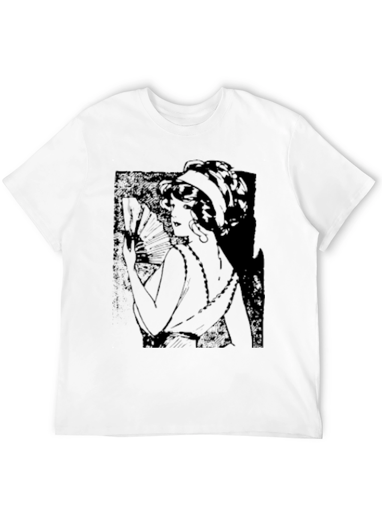 Vintage Woman Graphic Tee - Soft Black Cotton