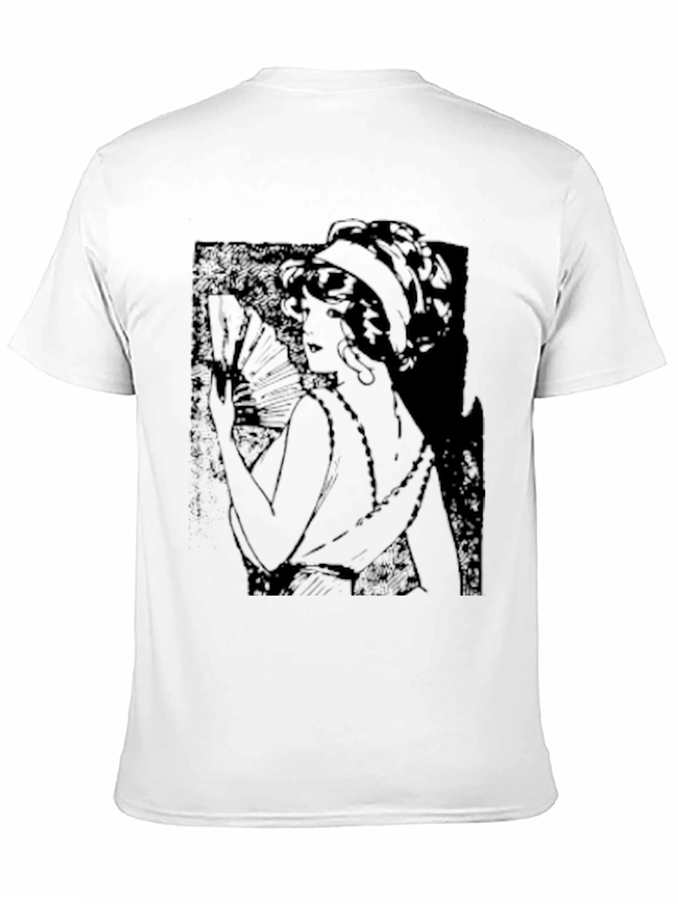 Vintage Woman Graphic Tee - Soft Black Cotton