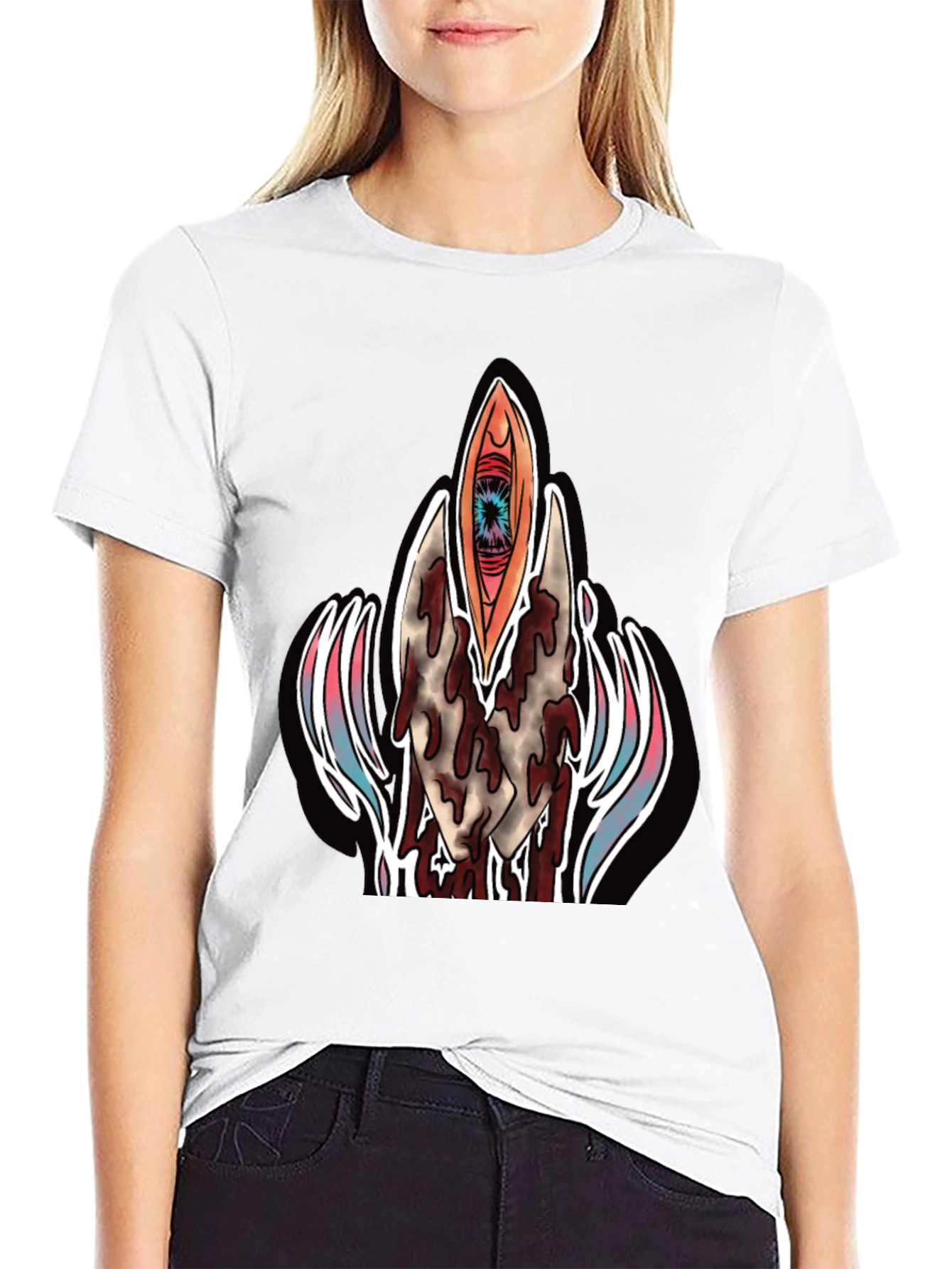 Surrealist Eye Graphic Tee - Black