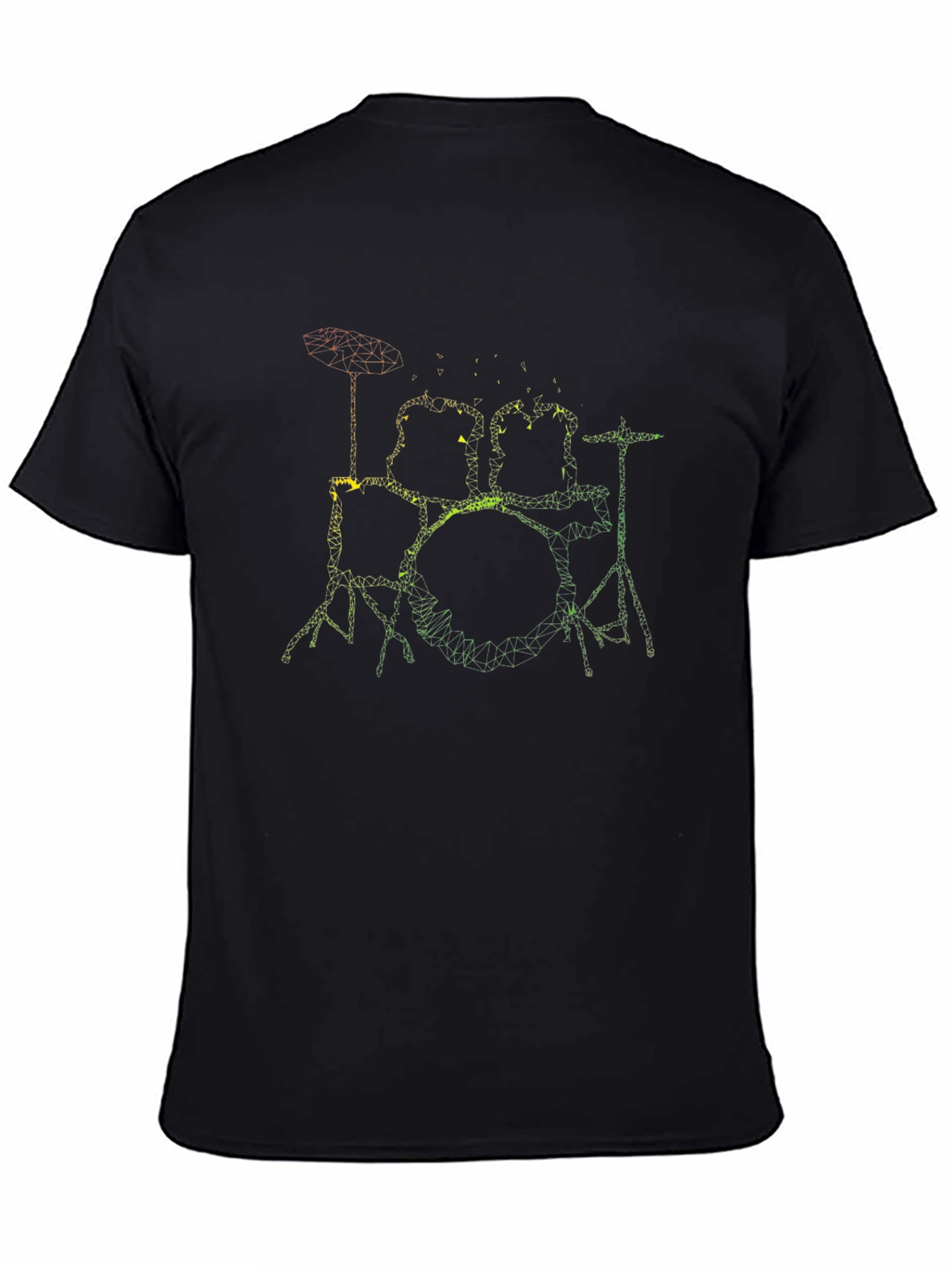 Drum Set Rasta Graphic Tee - Black Cotton T-Shirt