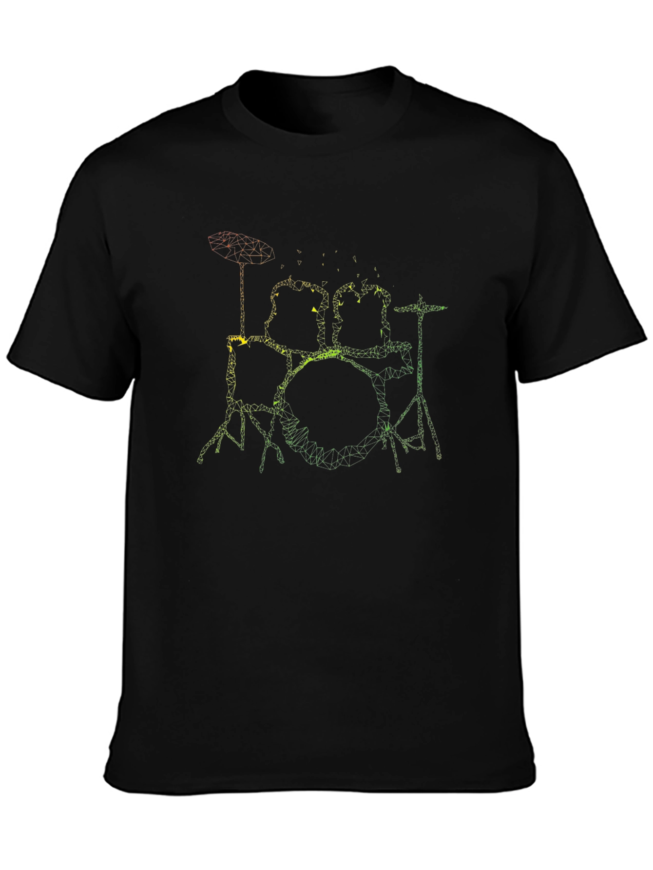 Drum Set Rasta Graphic Tee - Black Cotton T-Shirt
