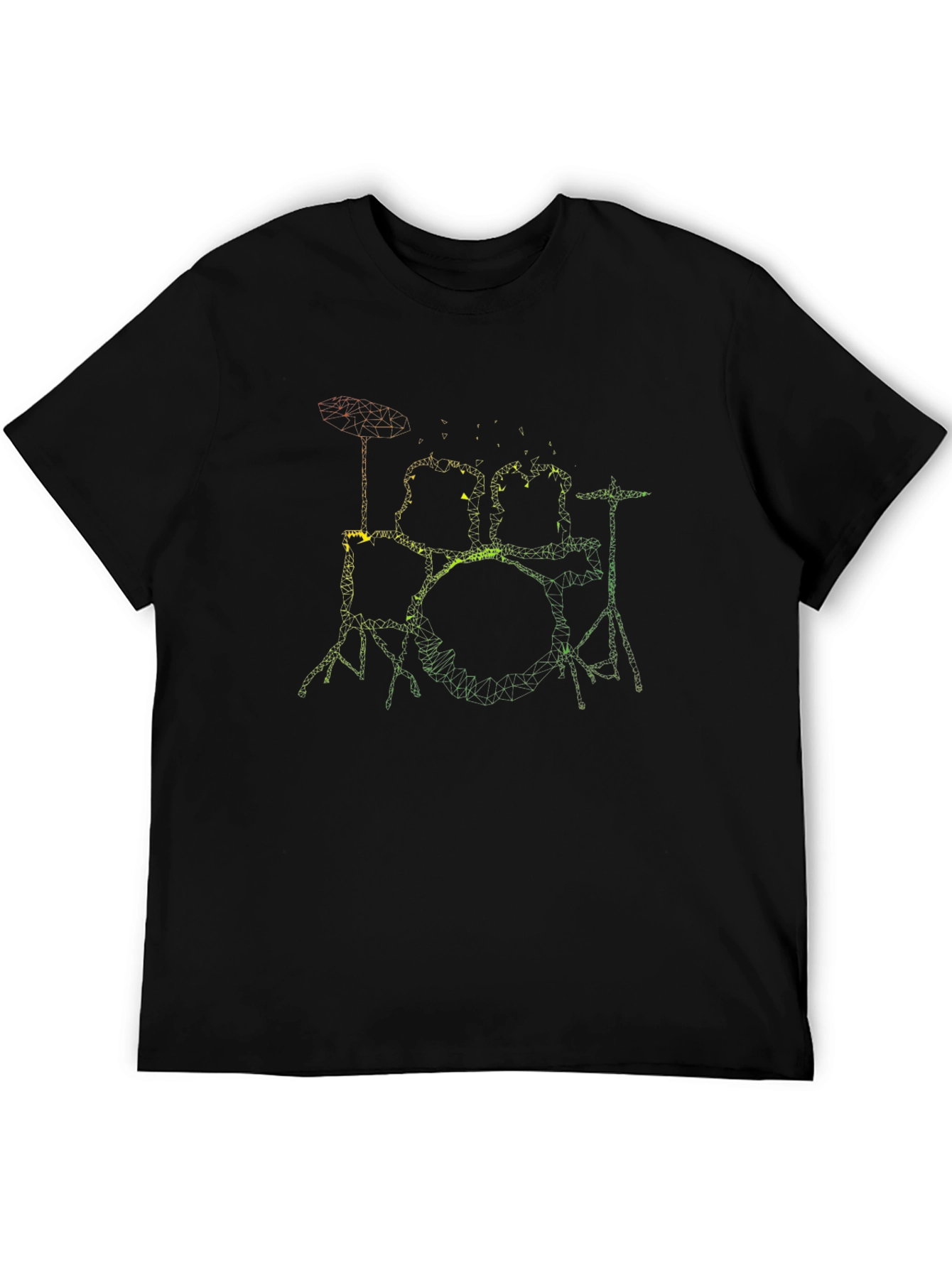 Drum Set Rasta Graphic Tee - Black Cotton T-Shirt
