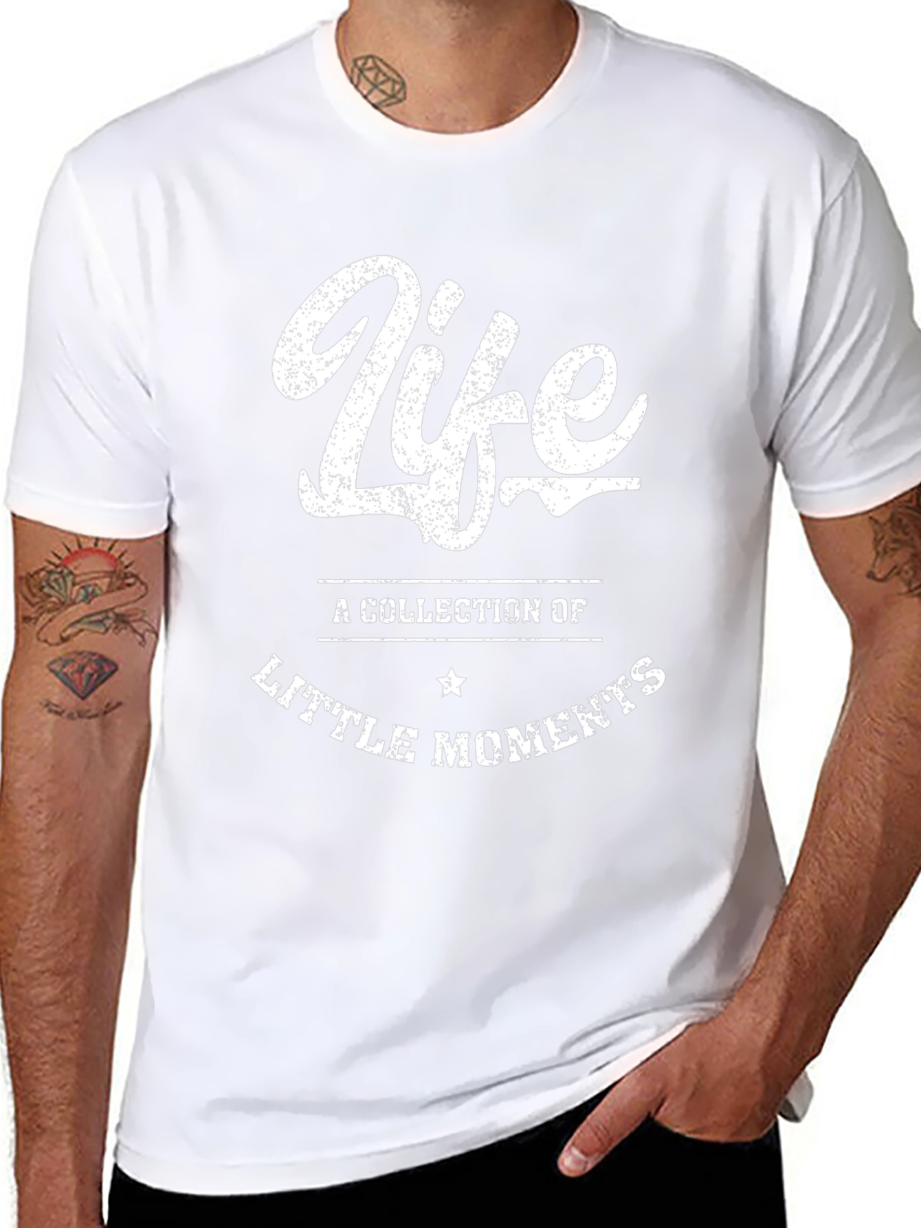 Life Little Moments Black Graphic Tee