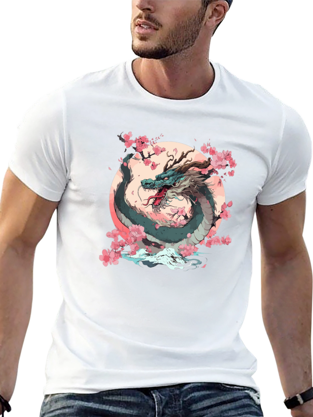 Dragon & Cherry Blossom Graphic Tee