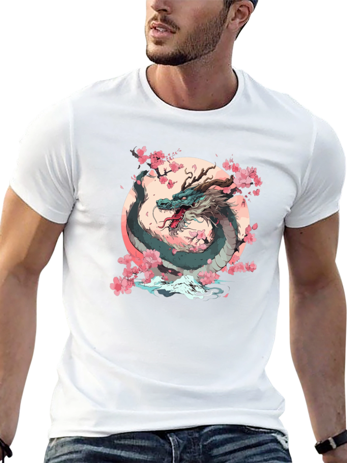 Dragon & Cherry Blossom Graphic Tee