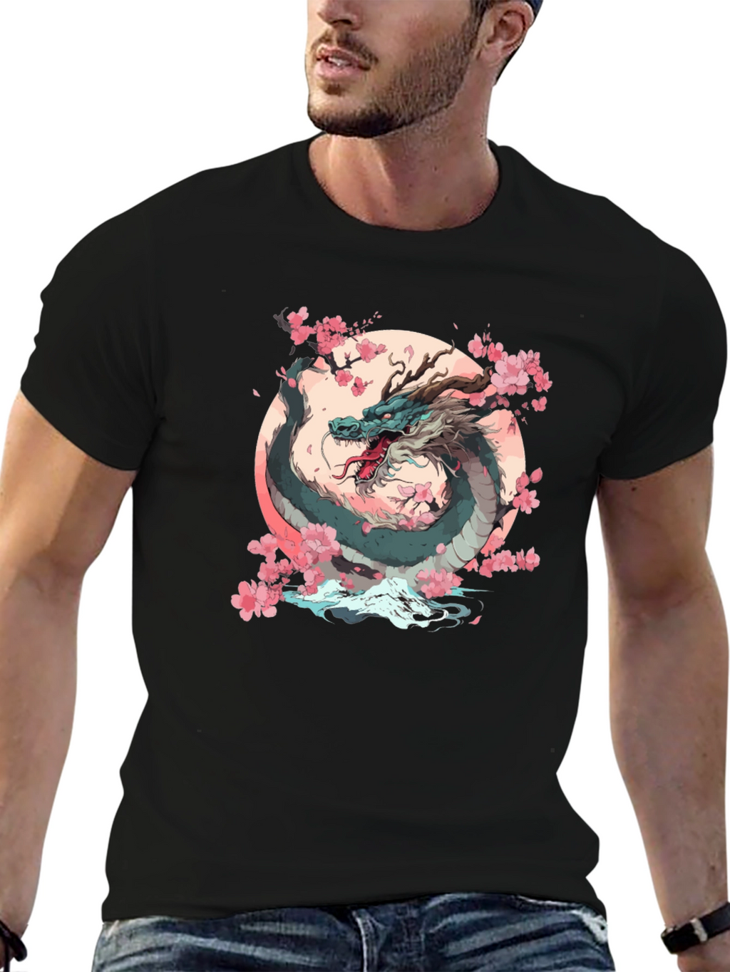Dragon & Cherry Blossom Graphic Tee