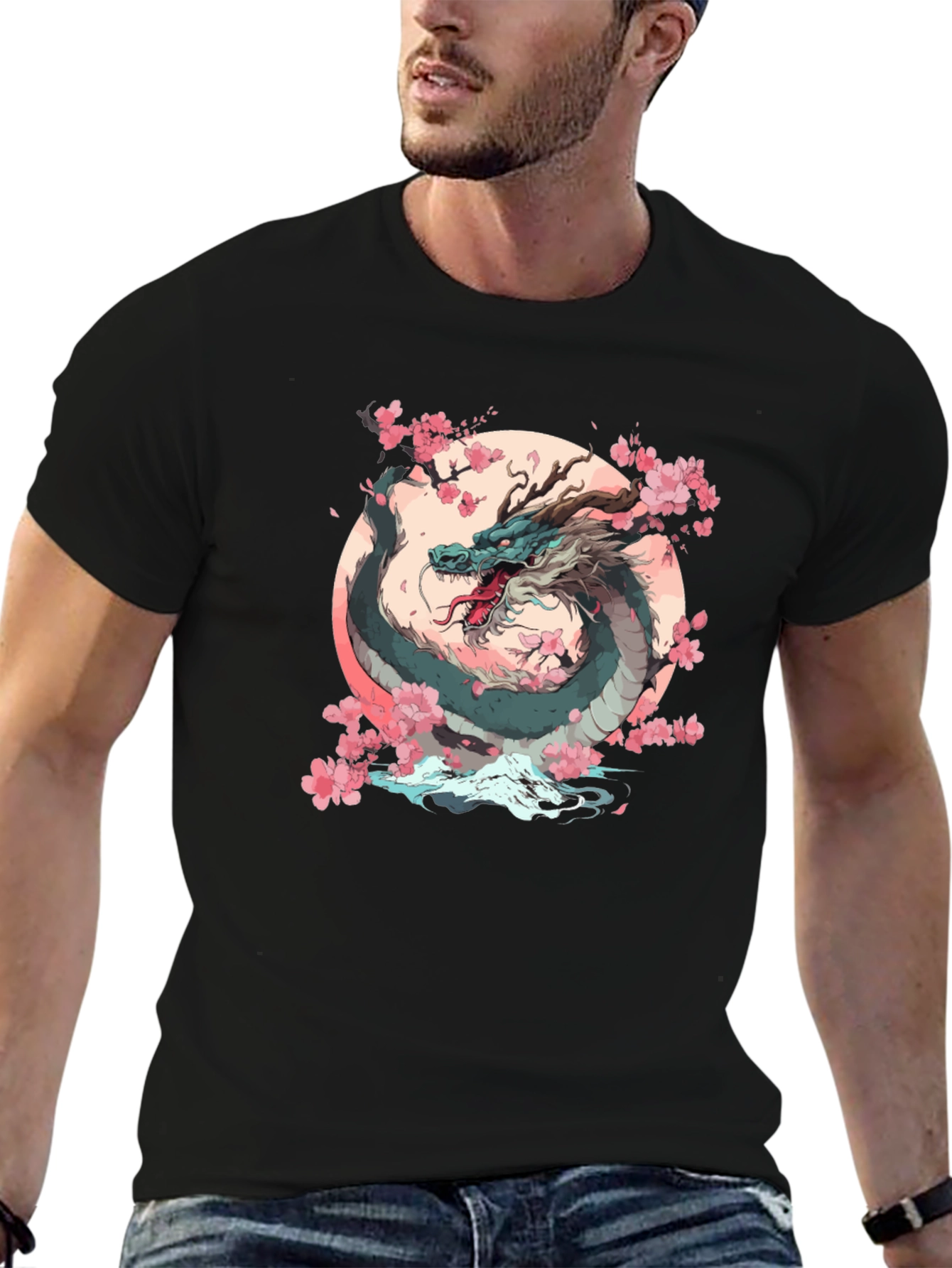 Dragon & Cherry Blossom Graphic Tee