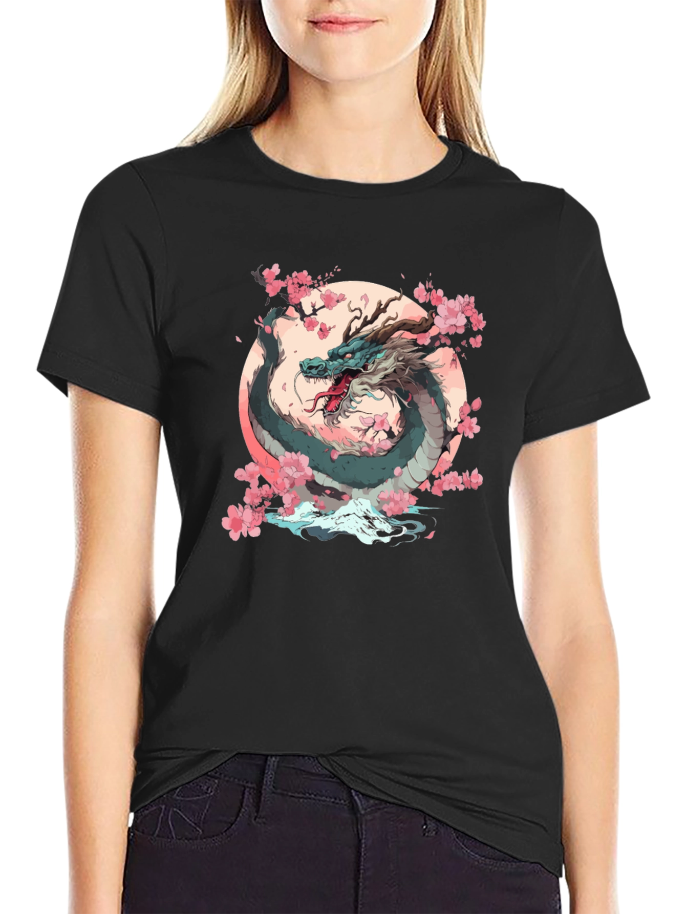 Dragon & Cherry Blossom Graphic Tee