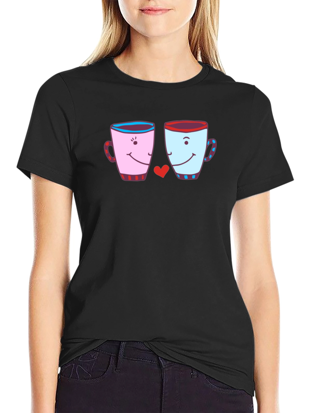 Cute Coffee Mugs Love Graphic T-Shirt